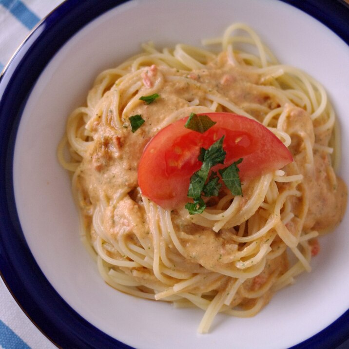 トマトまるごとマスカルポーネの冷製パスタ